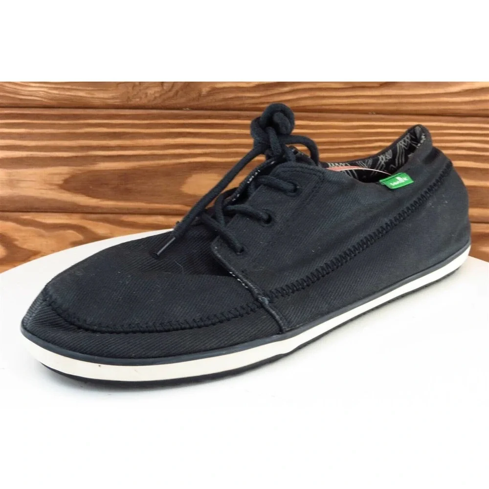 Sanuk Shoes Size 8.5 M Black Fashion Sneakers Fabric Men